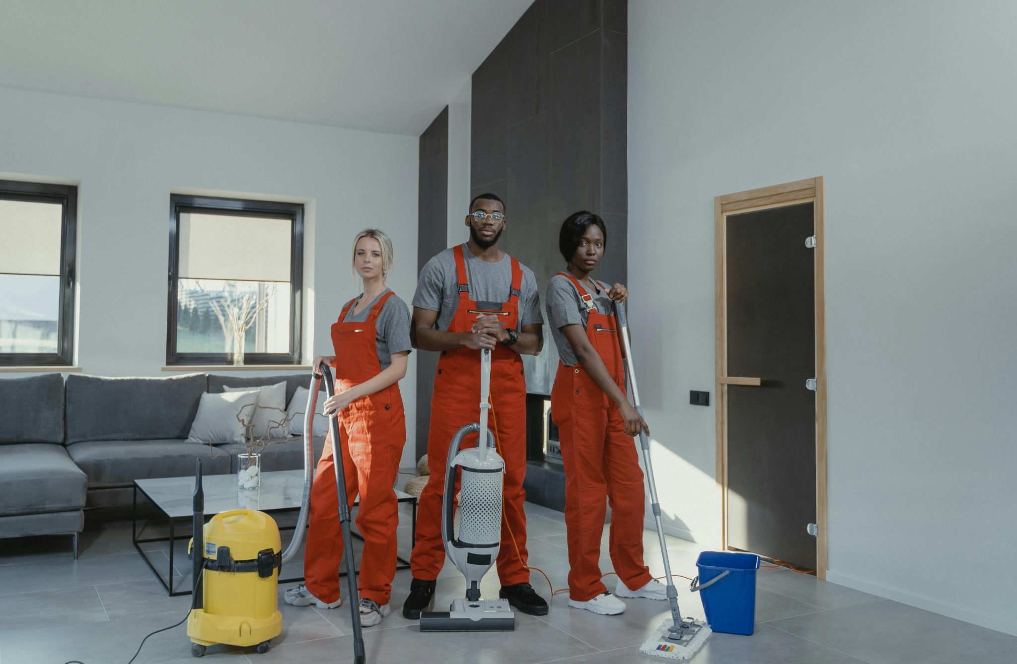 Professional cleaning team preparing a Wooster home for fall